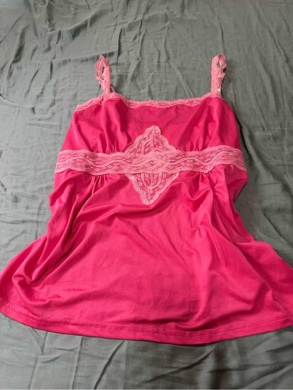 💖 Pink Lace Cami Tank Top 💖 - Picture 2 of 3